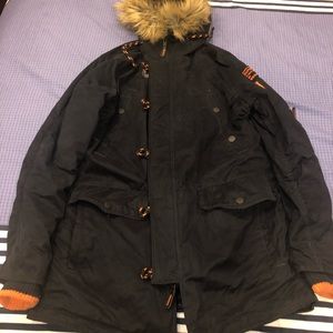 Men’s Superdry Microfibre Coat Size Large